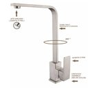 Ver imagem 3 de Torneira para Cozinha Luxo Gourmet Misturador Monocomando - Aço Escovado