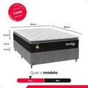 Ver imagem 4 de Cama Box Casal + Colchão Comfort Class Pillow Top 138x188 Preto/suede Cinza