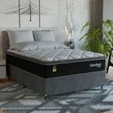 Ver imagem 1 de Cama Box Casal + Colchão Comfort Class Pillow Top 138x188 Preto/suede Cinza