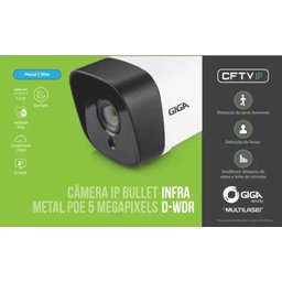 Câmera Ip Bullet Metal Poe 5 Mega 30m Colorida a Noite Giga - 2
