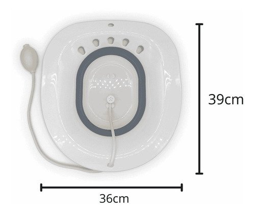 Bacia para Banho de Assento Higiene Íntima Retrátil - Cinza - 6