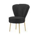 Ver imagem 2 de Cadeira para Recepção Moderna Sala de Espera Ergonômica Tecido Veludo Confortável Pés de Ferro
