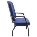 Ver imagem 2 de Cadeira de Escritório Recepção com Braço Fixa Preta Magno P03 Vinil Azul - Lyam Decor