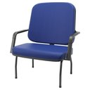 Ver imagem 3 de Cadeira de Escritório Recepção com Braço Fixa Preta Magno P03 Vinil Azul - Lyam Decor