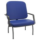 Ver imagem 1 de Cadeira de Escritório Recepção com Braço Fixa Preta Magno P03 Vinil Azul - Lyam Decor