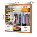 Ver imagem 4 de Guarda-roupa Casal Genova 6 Portas 4 Gavetas Cinamomo/branco - Carioca Móveis