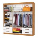 Ver imagem 3 de Guarda-roupa Casal Genova 6 Portas 4 Gavetas Cinamomo/branco - Carioca Móveis