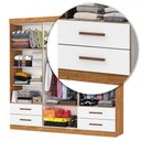 Ver imagem 5 de Guarda-roupa Casal Genova 6 Portas 4 Gavetas Cinamomo/branco - Carioca Móveis