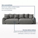 Ver imagem 4 de Sofá Cama Modular Orgânico Retrátil 4 Lugares Base Madeira Maciça 290cm Marrocos