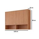 Ver imagem 2 de Armário Aéreo P- Cozinha Divina C-2 Portas Ripadas 120 Cm Freijo - Mgm