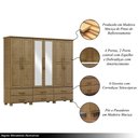 Ver imagem 3 de Guarda Roupa Bipartido 6 Portas Madeira Maciça Naipe 6 Gavetas Freijó - G74 - Gran Belo