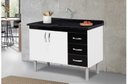 Ver imagem 1 de Gabinete Cozinha Toquio 116cm Preto - Rorato