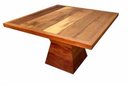 Ver imagem 2 de Mesa Quadrada com Base Triangular de Madeira Maciça Maquinada e Envernizada:Comp 120cm x Alt 80cm x 