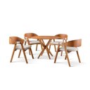 Ver imagem 3 de Conjunto de Mesa Redonda 100 cm com 4 Cadeiras Luna Marrom/Cinza Yescasa