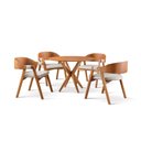 Ver imagem 3 de Conjunto de Mesa Redonda 100 cm com 4 Cadeiras Luna Marrom/Cinza