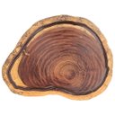 Ver imagem 1 de Tábua de Corte Formato Bolacha para Carne de Churrasco Madeira Rústica JMV Sortido