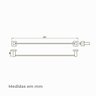 Toalheiro Barra Quadra 80072 30cm Cromado Vitta - 3