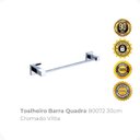 Ver imagem 2 de Toalheiro Barra Quadra 80072 30cm Cromado Vitta