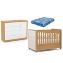 Ver imagem 1 de Berço Americano com Capitonê New Boucle e Cômoda Infantil Tutto New Freijó e Colchão Ortobom - Matic