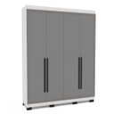 Ver imagem 2 de Roupeiro Solteiro Valência 4 Portas 4 Gavetas 161x214cm Branco/Cinza 240833