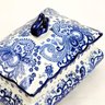 Pote Potiche Azul e Branco 15x22x16cm Floral Porcelana - 7