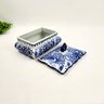 Pote Potiche Azul e Branco 15x22x16cm Floral Porcelana - 5