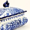 Pote Potiche Azul e Branco 15x22x16cm Floral Porcelana - 8