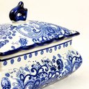 Ver mais imagens de Pote Potiche Azul e Branco 15x22x16cm Floral Porcelana