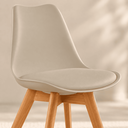 Ver imagem 4 de Conjunto Mesa de Jantar Redonda Preta 80cm com 2 Cadeiras Saarinen Leda Almofadadas para Sala de Jan