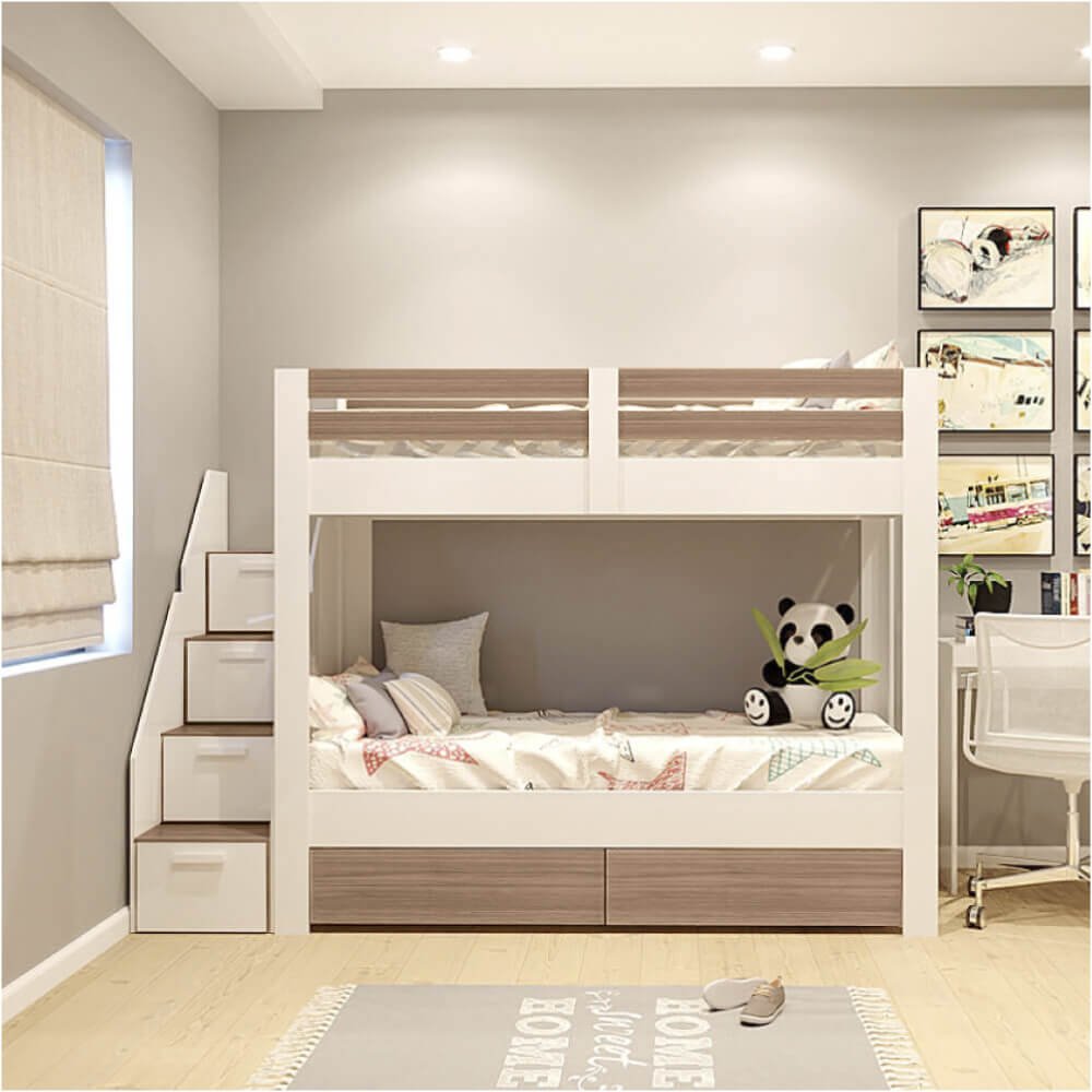 Beliche Infantil Star Plus com 2 Gavetas Branco/Montana - Casatema