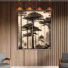 Quadro Decorativo Paisagem Araucaria a Mão com Moldura Prata - 150x100 Cm - 2