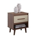 Ver imagem 1 de Mesa de Cabeceira Mila Pés Retrô com 1 Gaveta - Savana/off White Móblis
