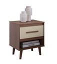 Ver imagem 1 de Mesa de Cabeceira Mila Pés Retrô com 1 Gaveta - Savana/off White Móblis
