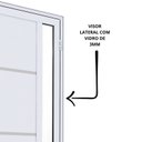 Ver imagem 4 de Porta de Alumínio de Giro Lambri 215cm x 95cm Puxador de 60 cm com Friso e Visor Lucasa Ideale Branco
