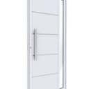 Ver imagem 2 de Porta de Alumínio de Giro Lambri 215cm x 95cm Puxador de 60 cm com Friso e Visor Lucasa Ideale Branco