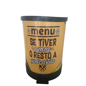 Lixeira Decorativa Tampa Pedal Desenho Cozinha 18 litros