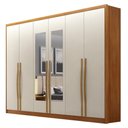 Ver imagem 1 de Guarda Roupa Casal Livorno 6 Portas 4 Gavetas com Espelho Cinamomo Fendi - Novo Horizonte