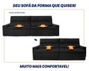 Ver imagem 5 de Sofá Retrátil Reclinável Supremo 2,10m Suede Velut Preto Molas no Assento - King House