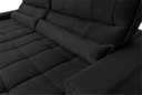 Ver imagem 6 de Sofá Retrátil Reclinável Supremo 2,10m Suede Velut Preto Molas no Assento - King House
