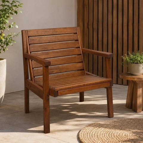 Poltrona para Jardim em Madeira Maciça Eucalipto Jatobá Garden