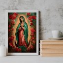 Ver imagem 2 de Quadro Sacro Nossa Senhora de Guadalupe 45x34cm:madeira Preta