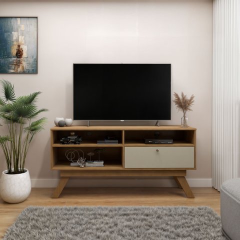 Rack para TV até 50 Polegadas 135,8cm 1 Porta Houston Marrom