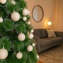 Ver imagem 4 de Kit 100 Bolas de Natal Branco Mista Lisas Glitter Decoração Enfeite Árvore de Natal Ponteira Luvinco