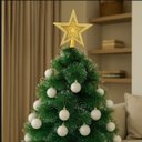 Ver mais imagens de Kit 100 Bolas de Natal Branco Mista Lisas Glitter Decoração Enfeite Árvore de Natal Ponteira Luvinco