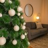 Kit 100 Bolas de Natal Branco Mista Lisas Glitter Decoração Enfeite Árvore de Natal Ponteira Luvinco - 3