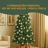 Kit 100 Bolas de Natal Branco Mista Lisas Glitter Decoração Enfeite Árvore de Natal Ponteira Luvinco - 2