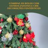 Kit 100 Bolas de Natal Branco Mista Lisas Glitter Decoração Enfeite Árvore de Natal Ponteira Luvinco - 9