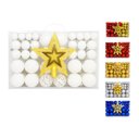Ver imagem 1 de Kit 100 Bolas de Natal Branco Mista Lisas Glitter Decoração Enfeite Árvore de Natal Ponteira Luvinco