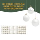 Ver imagem 5 de Kit 100 Bolas de Natal Branco Mista Lisas Glitter Decoração Enfeite Árvore de Natal Ponteira Luvinco
