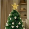 Kit 100 Bolas de Natal Branco Mista Lisas Glitter Decoração Enfeite Árvore de Natal Ponteira Luvinco - 7